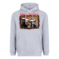 Heather Grey Merry Christmas Cows Heavyweight Hoodie - Bettercallsaul