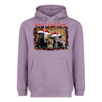 Lavender Merry Christmas Cows Heavyweight Hoodie - Bettercallsaul