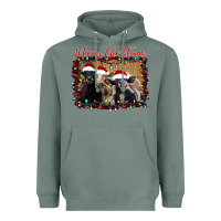 Sage Merry Christmas Cows Heavyweight Hoodie - Bettercallsaul