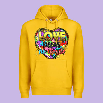 Love Needs No Words Premium Hoodie Designed By Nancycooperartshop
