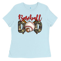 Baby Blue baseball dad Ladies Tee - Zillion Design Studio