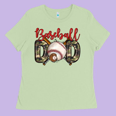 Baseball Dad Ladies Tee Designed By Zillion Design Studio