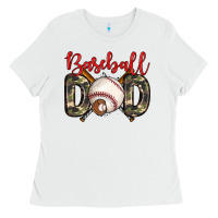 White baseball dad Ladies Tee - Zillion Design Studio