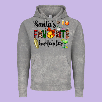 Santa's Favorite Bartender Vintage Hoodie Designed By Adodesignshop