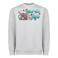 Heather Grey nurse life gnomies Heavyweight Sweatshirt - BarkalooDesign