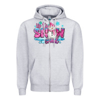 Heather Grey up to snow good pink christmas winter snowman Zipper Hoodie - MaliasSmallBusiness