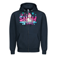 Navy up to snow good pink christmas winter snowman Zipper Hoodie - MaliasSmallBusiness