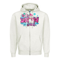 Oatmeal Heather up to snow good pink christmas winter snowman Zipper Hoodie - MaliasSmallBusiness