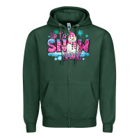 Sports Green up to snow good pink christmas winter snowman Zipper Hoodie - MaliasSmallBusiness