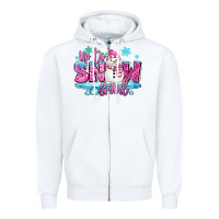 White up to snow good pink christmas winter snowman Zipper Hoodie - MaliasSmallBusiness