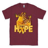 Burgundy hope yellowribbonchildhood cancer nails Classic Tee - NancyCooperArtShop