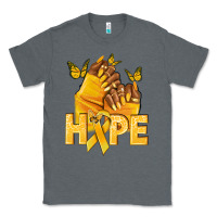 Charcoal Heather hope yellowribbonchildhood cancer nails Classic Tee - NancyCooperArtShop