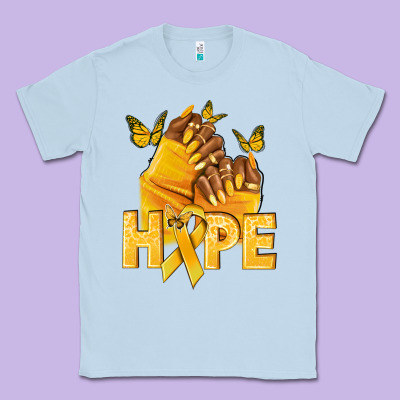 Hope Yellowribbonchildhood Cancer Nails Classic Tee Designed By Nancycooperartshop