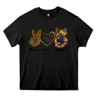 Black peace love shepherd Heavy Core Tee - RanaPortraitStore