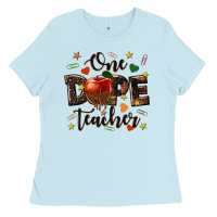 Baby Blue one dope teacher Ladies Tee - texasbilliewilder