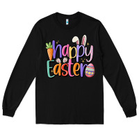 Black happy easter Long Sleeve Tee - MaliasSmallBusiness