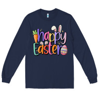 Navy happy easter Long Sleeve Tee - MaliasSmallBusiness