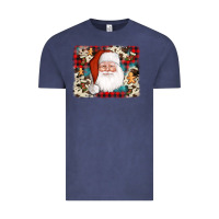 Vintage Denim cowhide santa cookie socks background Vintage Tee - AdoDesignShop