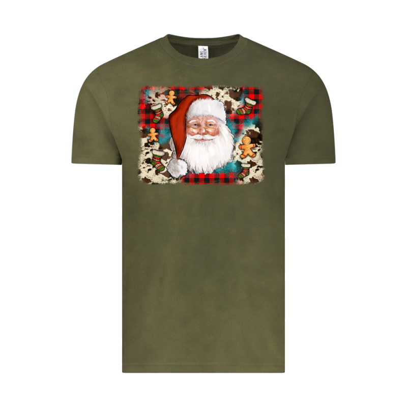 Cowhide Santa Cookie Socks Background Vintage Tee by AdoDesignShop | Teevron