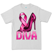 Breast Cancer Diva Ribbon And Heels Premium Tee | Teevron