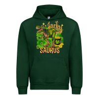 Forest Green St. Patrick's day lucky Saurus Urban Hoodie - HowdyJamesFarm