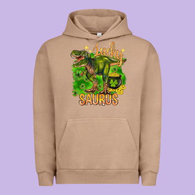 St. Patrick's Day Lucky Saurus Urban Hoodie Designed By Howdyjamesfarm