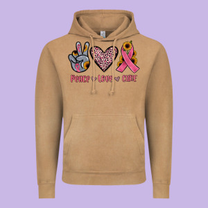 Peace Love Cure Vintage Hoodie Designed By Jahusdesignshop