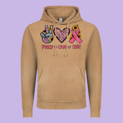 Peace Love Cure Vintage Hoodie Designed By Jahusdesignshop