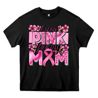 Black i wear pink for my mom Heavy Core Tee - Zillion Design Studio