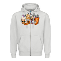 Dove Grey nightmare coffee cups Zipper Hoodie - MaliasSmallBusiness