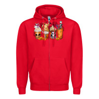 Red nightmare coffee cups Zipper Hoodie - MaliasSmallBusiness