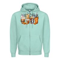 Seafoam nightmare coffee cups Zipper Hoodie - MaliasSmallBusiness