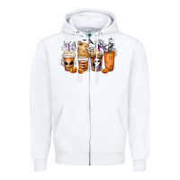 White nightmare coffee cups Zipper Hoodie - MaliasSmallBusiness