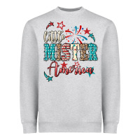 Heather Grey little mister america Heavyweight Sweatshirt - NancyCooperArtShop