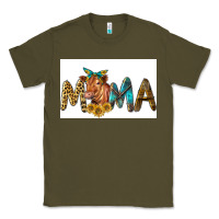 Army Green Western Cow Red Angus Mama Classic Tee - LillyAllenDesigns