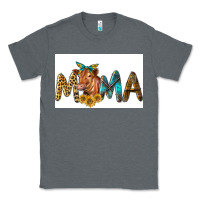 Charcoal Heather Western Cow Red Angus Mama Classic Tee - LillyAllenDesigns