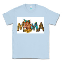 Dusty Blue Western Cow Red Angus Mama Classic Tee - LillyAllenDesigns