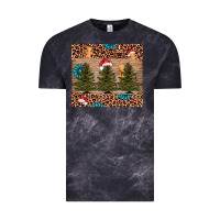Cloud Black Christmas trees leopard Vintage Tee - AdoDesignShop