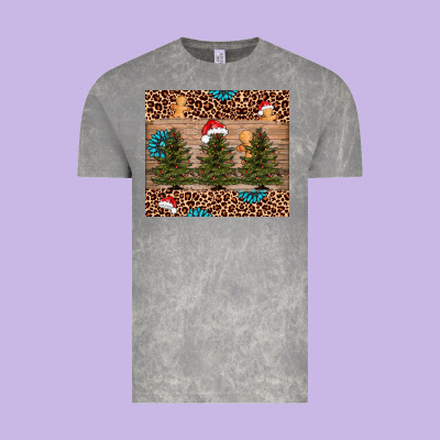 Christmas Trees Leopard Vintage Tee Designed By Adodesignshop