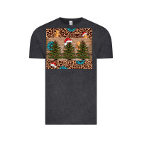 Vintage Black Christmas trees leopard Vintage Tee - AdoDesignShop