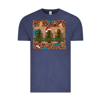 Vintage Denim Christmas trees leopard Vintage Tee - AdoDesignShop