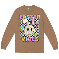 Toasted Coconut easter vibes smiley face Long Sleeve Tee - MaliasSmallBusiness