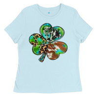 Baby Blue western shamrock Ladies Tee - RanaPortraitStore