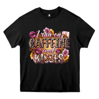 Black i run on caffeine and kisses Heavy Core Tee - Zillion Design Studio