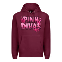 Burgundy Pink Divas Breast Cancer Premium Hoodie - NancyCooperArtShop