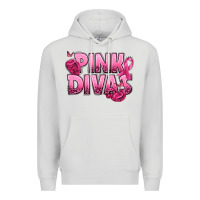 Dove Grey Pink Divas Breast Cancer Premium Hoodie - NancyCooperArtShop