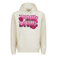 Oatmeal Heather Pink Divas Breast Cancer Premium Hoodie - NancyCooperArtShop