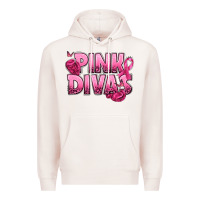 Pale Pink Pink Divas Breast Cancer Premium Hoodie - NancyCooperArtShop