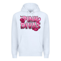 White Pink Divas Breast Cancer Premium Hoodie - NancyCooperArtShop