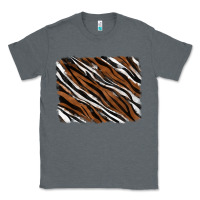 Charcoal Heather Tiger zebra background Classic Tee - RanaPortraitStore